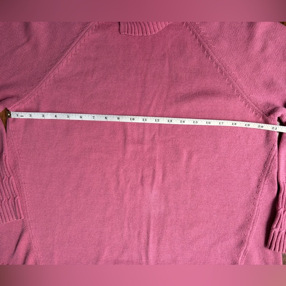 Isaac Mizrahi Live Split Turtleneck Pullover Sweater Pink Large - Picture 7 of 8